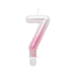 Svíčka dortová růžovo-bílá číslo 7 Albi