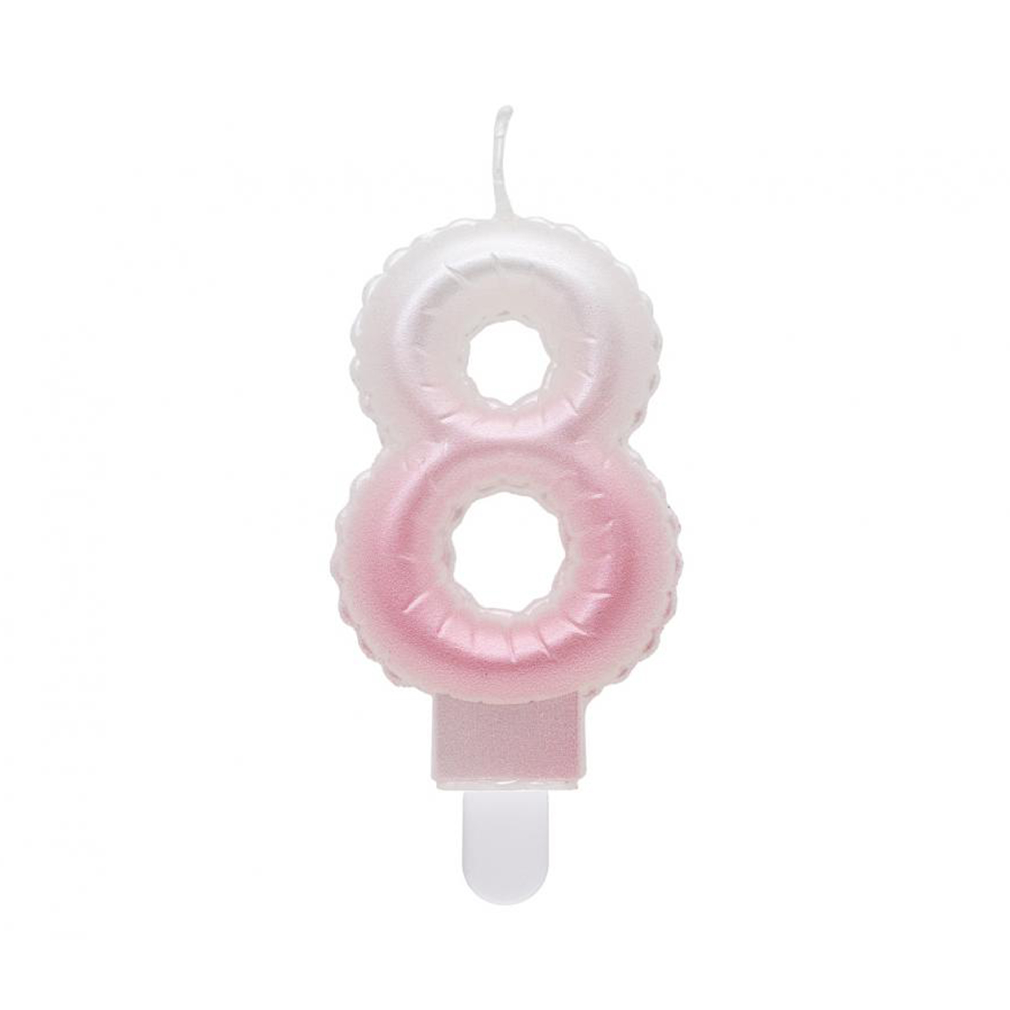 Svíčka dortová růžovo-bílá číslo 8 Albi