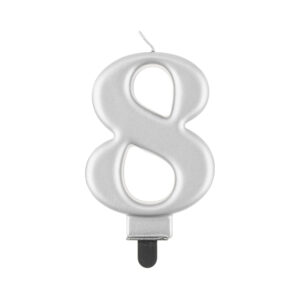Svíčka dortová stříbrná číslo 8 Albi