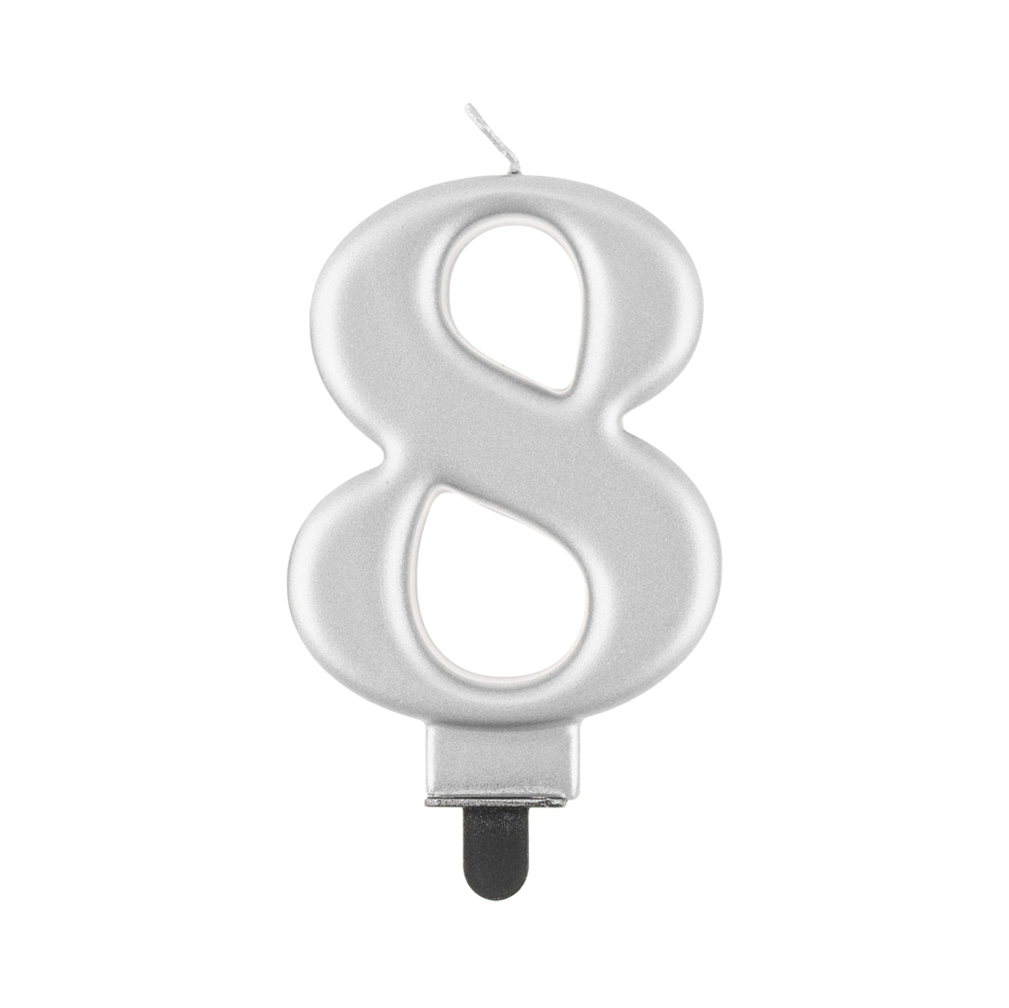 Svíčka dortová stříbrná číslo 8 Albi