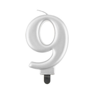 Svíčka dortová stříbrná číslo 9 Albi