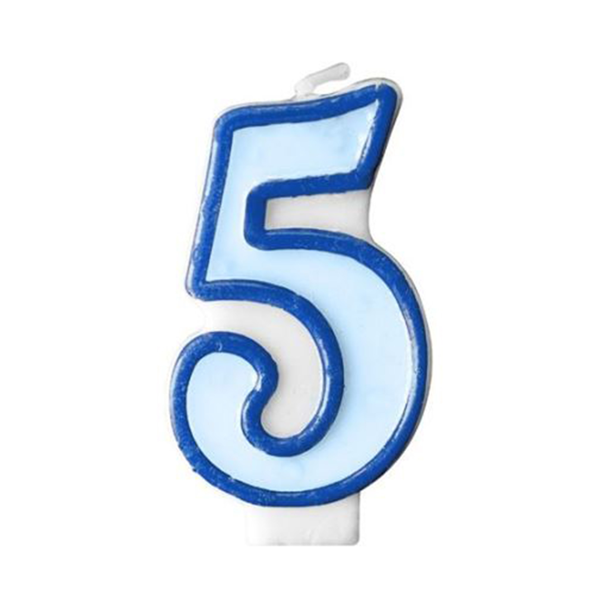 Svíčka dortová tm. modrý okraj číslo 5 Albi