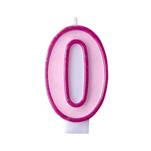 Svíčka dortová tm. růžový okraj číslo 0 Albi