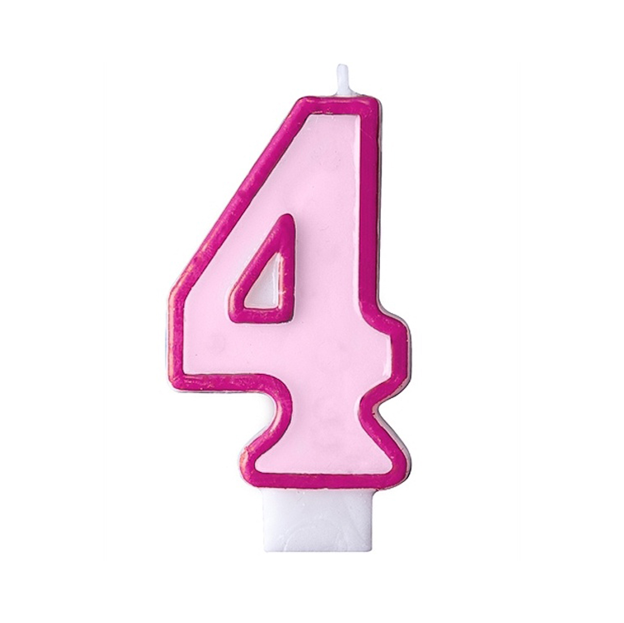 Svíčka dortová tm. růžový okraj číslo 4 Albi