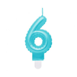 Svíčka dortová tyrkysová číslo 6 Albi