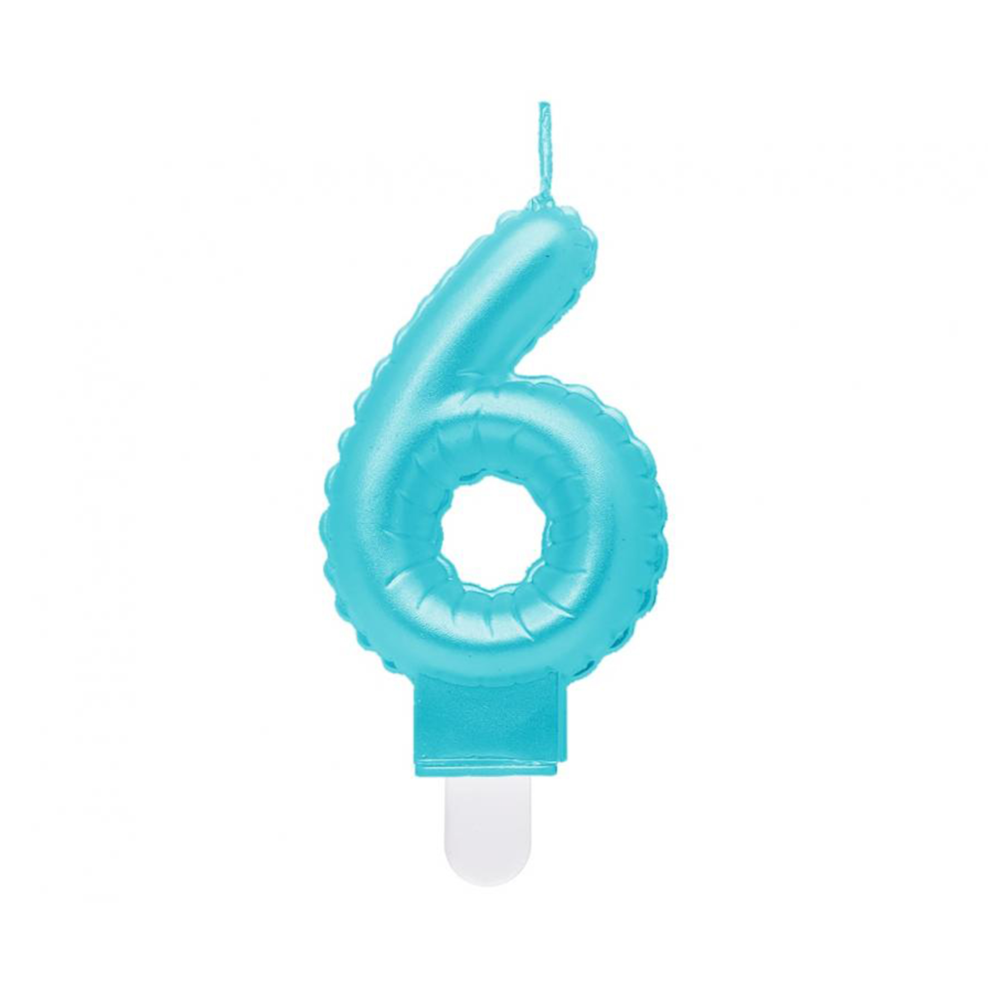 Svíčka dortová tyrkysová číslo 6 Albi