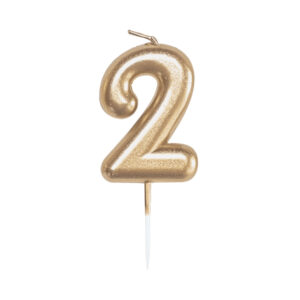 Svíčka dortová zlatá 5 cm číslo 2 Albi