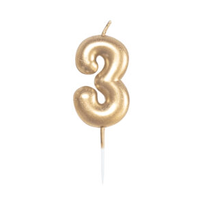 Svíčka dortová zlatá 5 cm číslo 3 Albi