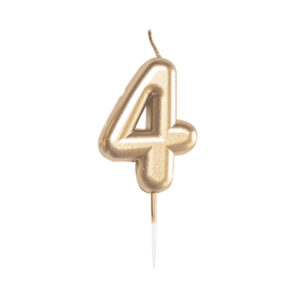 Svíčka dortová zlatá 5 cm číslo 4 Albi