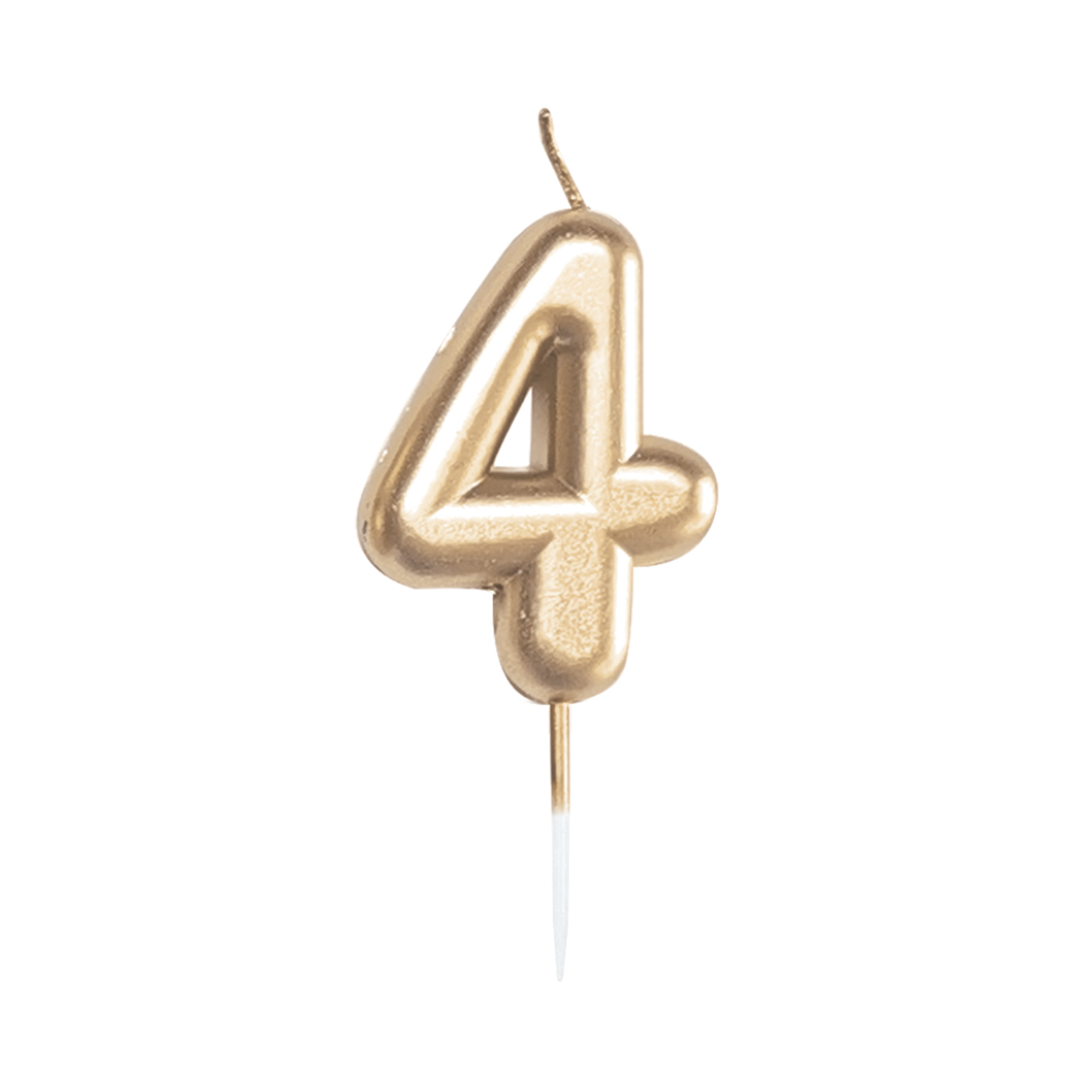 Svíčka dortová zlatá 5 cm číslo 4 Albi