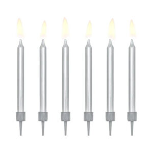 Svíčky dortové stříbrné 6 ks Albi