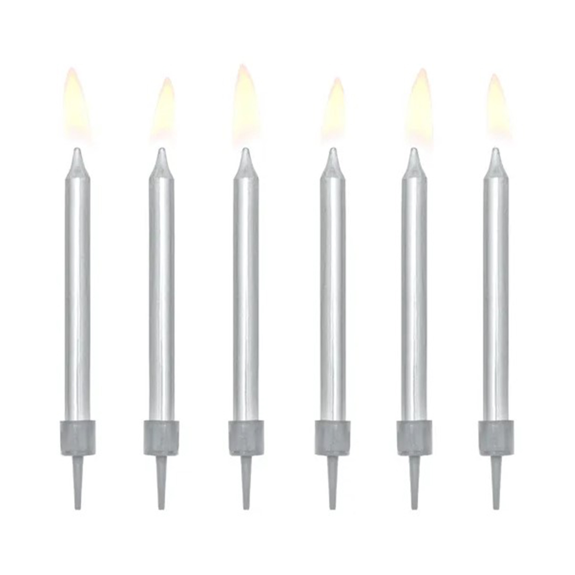 Svíčky dortové stříbrné 6 ks Albi