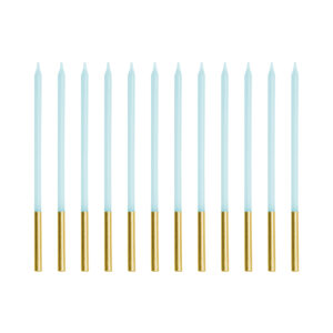 Svíčky dortové světle modro-zlaté 12 ks Albi