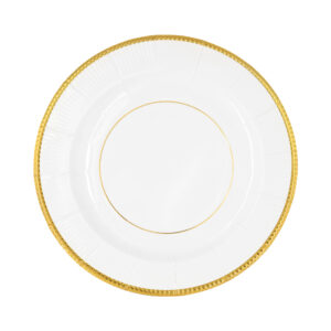 Talíře bílé se zlatými proužky 6 ks Albi