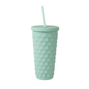 Tyrkysový 3D tumbler s brčkem Albi