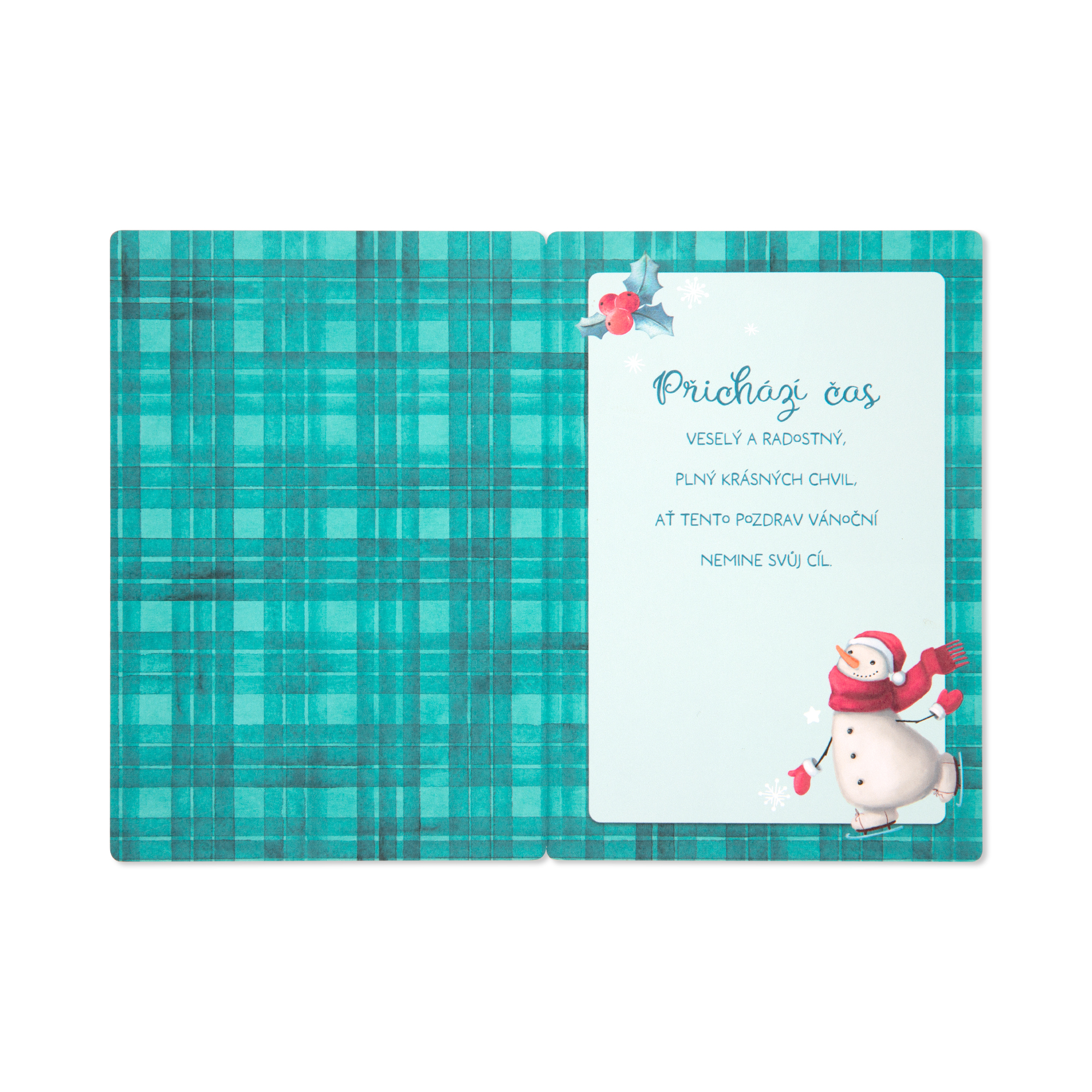 Vánoční bambusové přání - Sněhulák na bruslích Albi - Obrázek 2