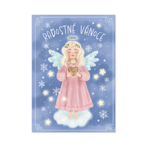 Vánoční hrací přání - Andílek s perníkovým srdcem Albi