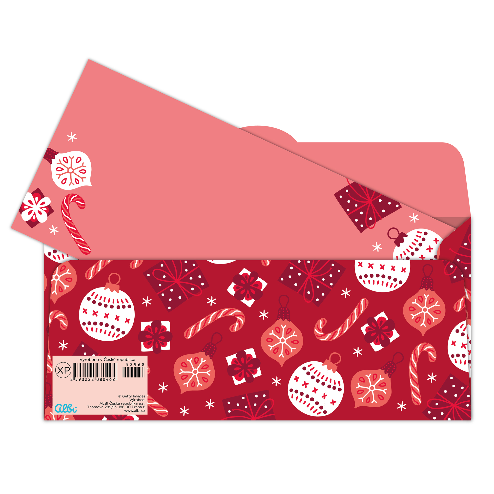 Vánoční obálka na peníze - Červené ozdoby Albi - Obrázek 2