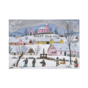 Vánoční přání Josef Lada - Děti u rybníka Albi