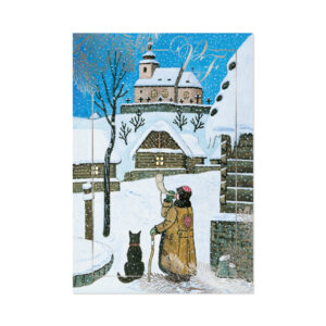 Vánoční přání Josef Lada - Ponocný troubí na roh Albi