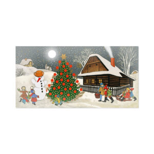 Vánoční přání - Radovánky před chalupou Albi