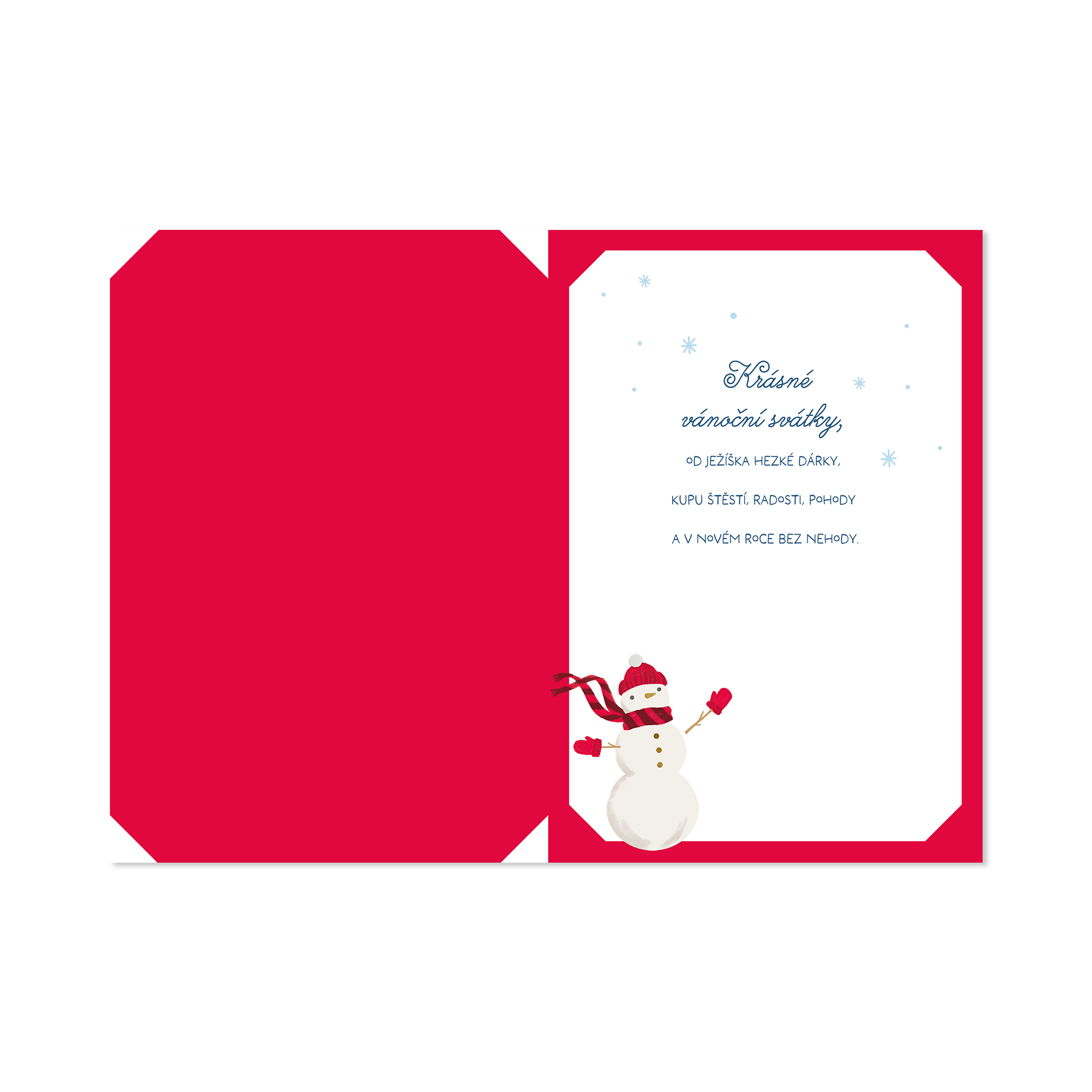 Vánoční přání - Sněhulák s kulichem a šálou Albi - Obrázek 2