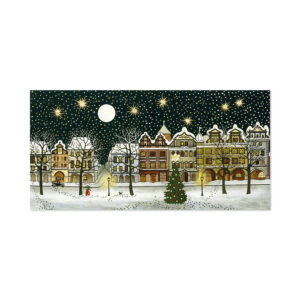 Vánoční přání - Zasněžená ulice Albi