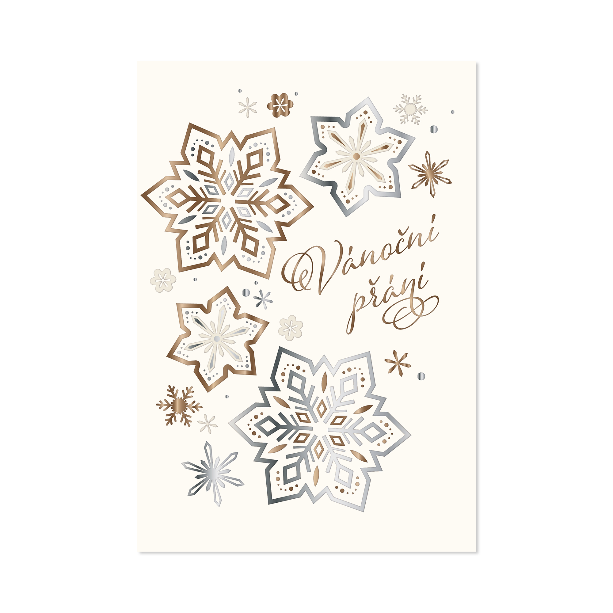 Vánoční přání - Zlato stříbrné vločky Albi