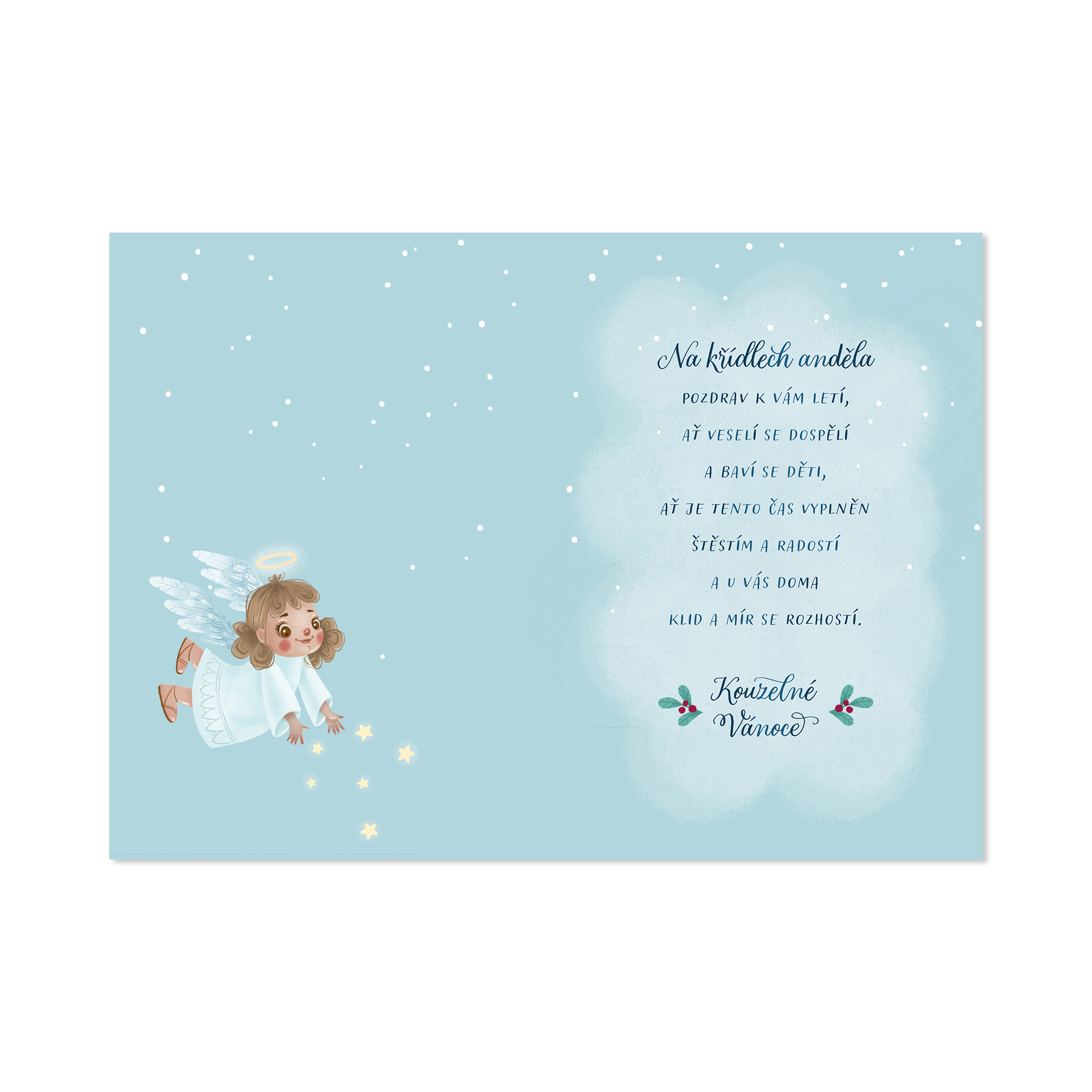 Vánoční svítící přání - Andílek nad městem Albi - Obrázek 2