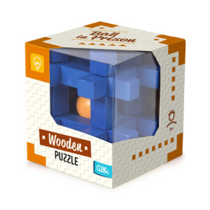 Velký dřevěný hlavolam - Klec s koulí Albi