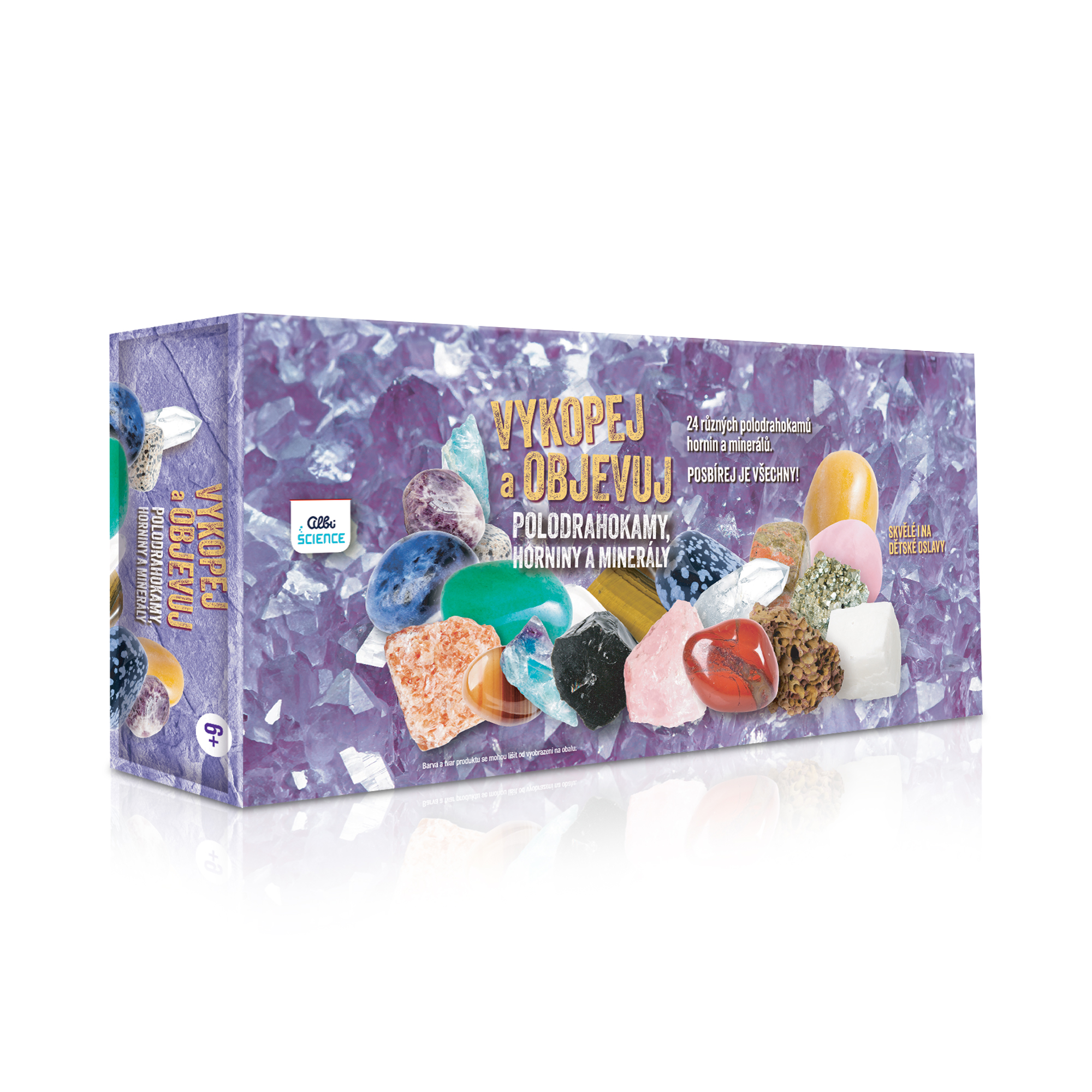 Vykopej a objevuj - Minerály - set 12 ks Albi