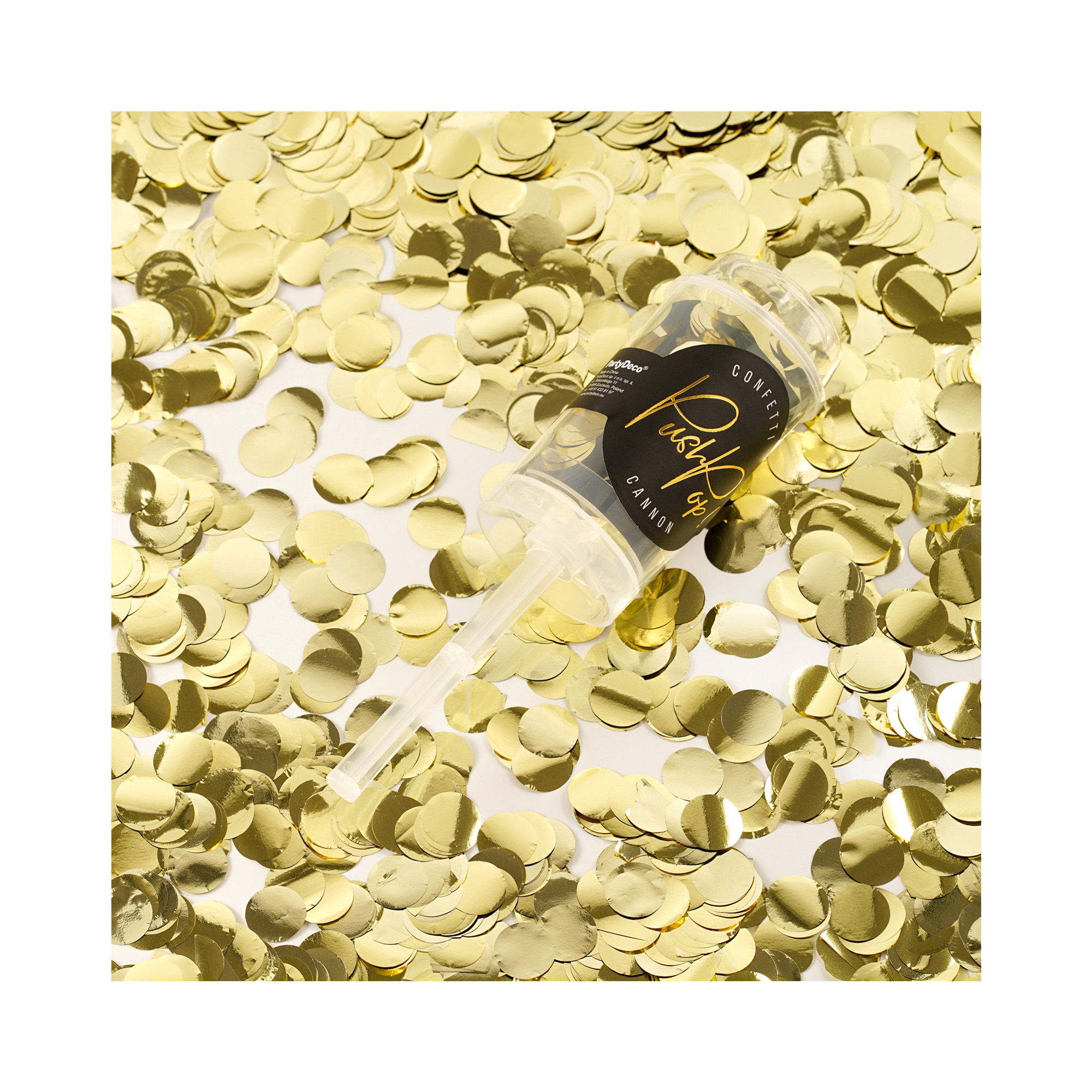Vystřelovací konfety Push pop zlaté 18 cm Albi