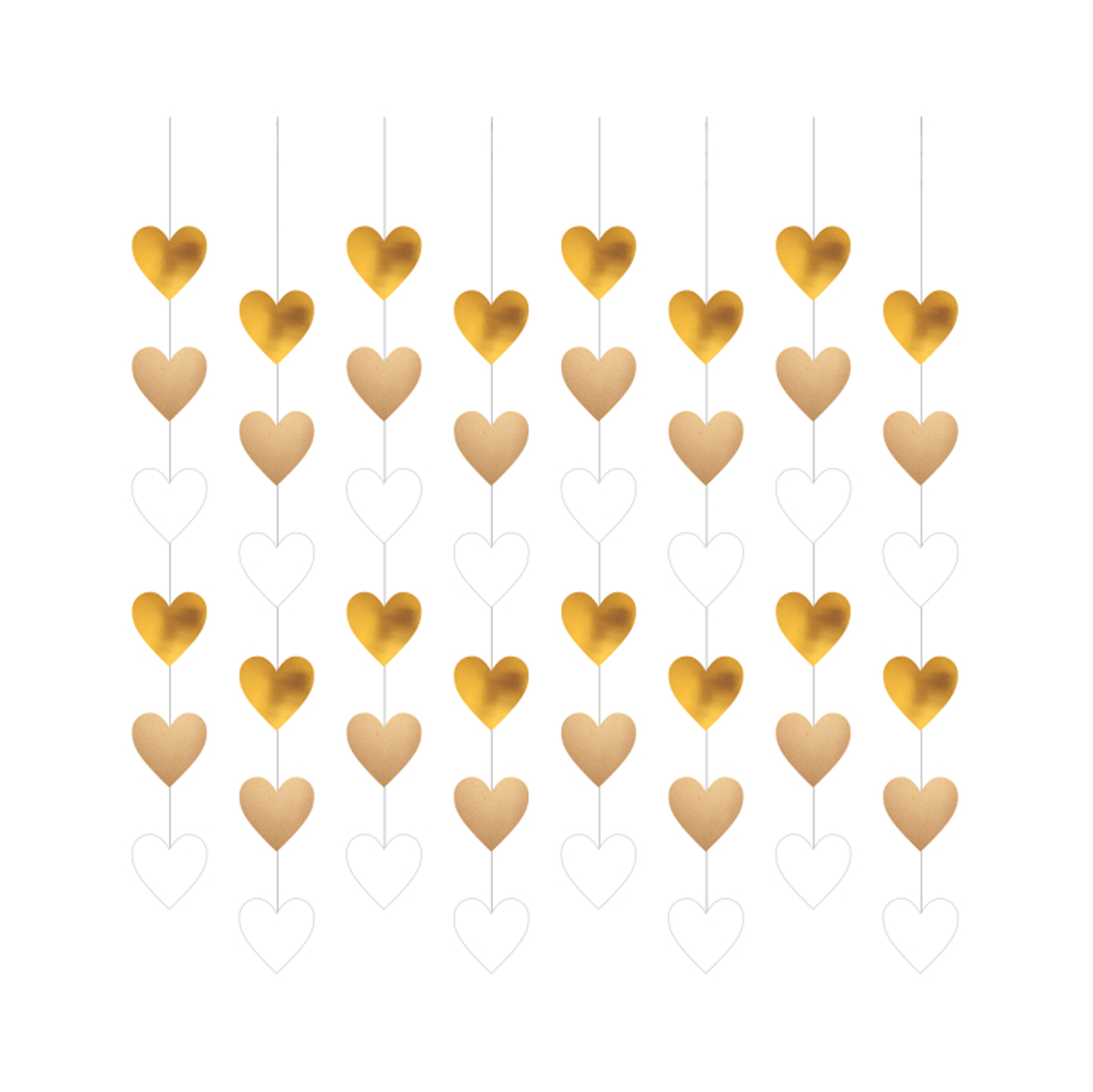 Závěsná srdíčka zlatá 8 ks Albi