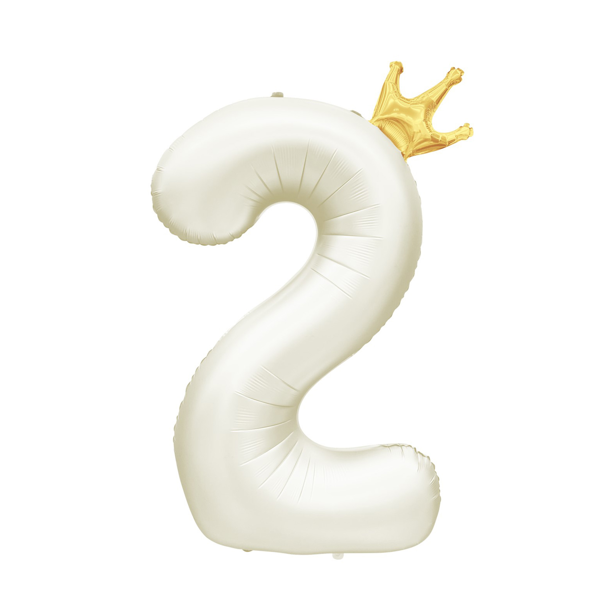 Balónek fóliový 82 cm světle krémový s korunkou číslo 2 Albi