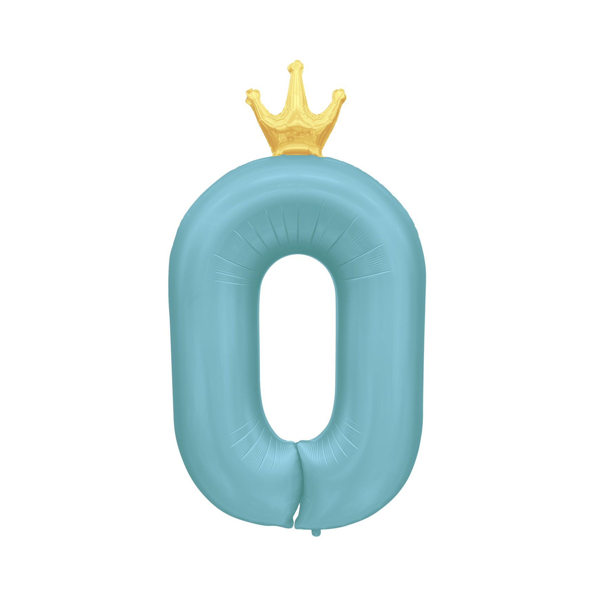 Balónek fóliový 82 cm světle modrý s korunkou číslo 0 Albi