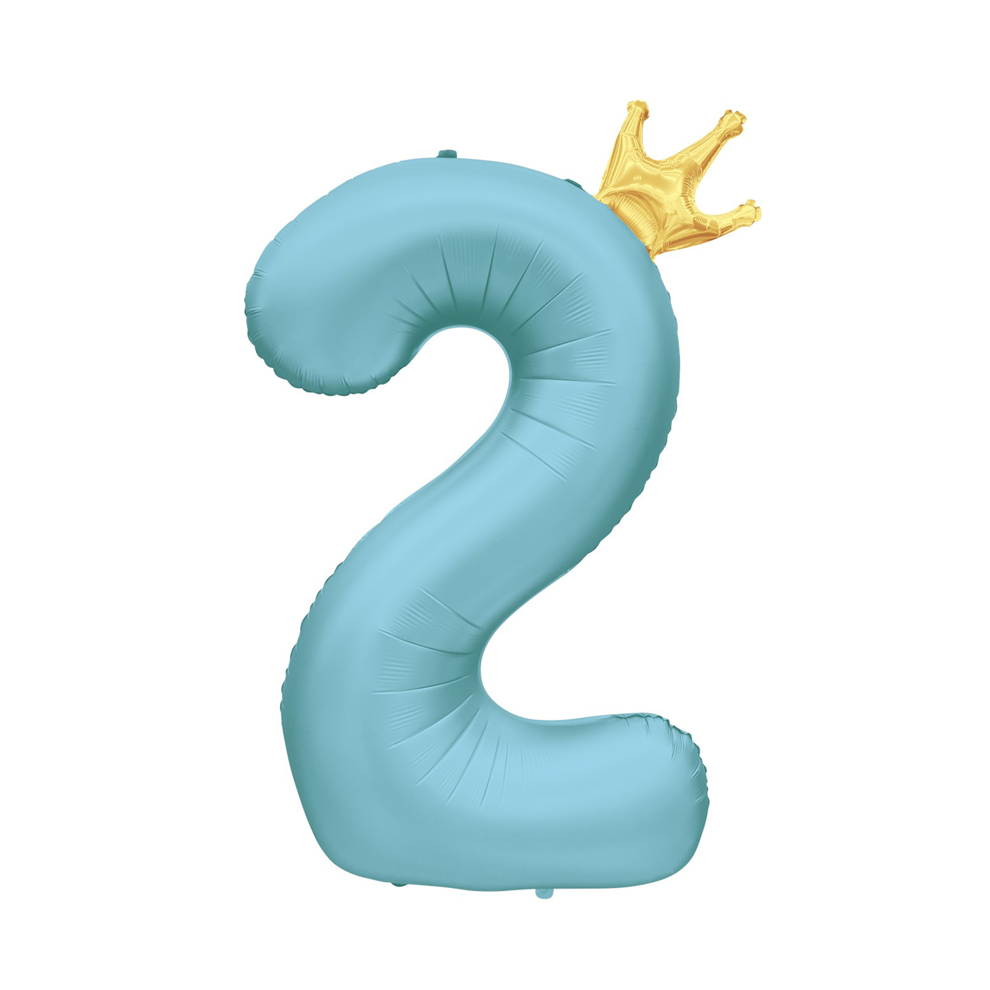 Balónek fóliový 82 cm světle modrý s korunkou číslo 2 Albi