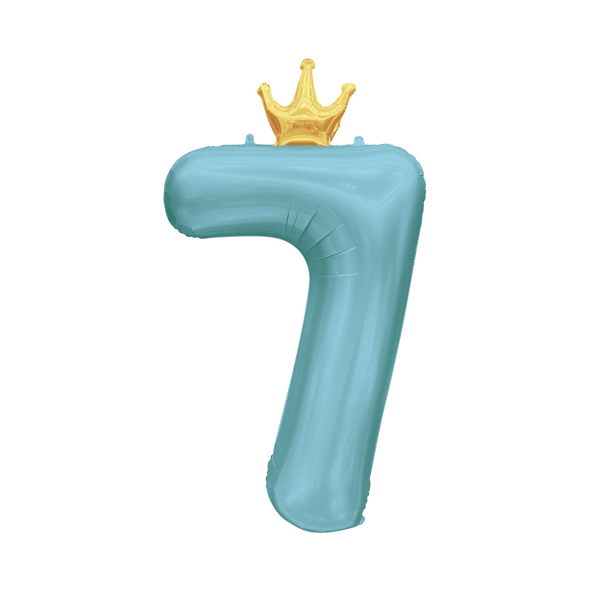 Balónek fóliový 82 cm světle modrý s korunkou číslo 7 Albi