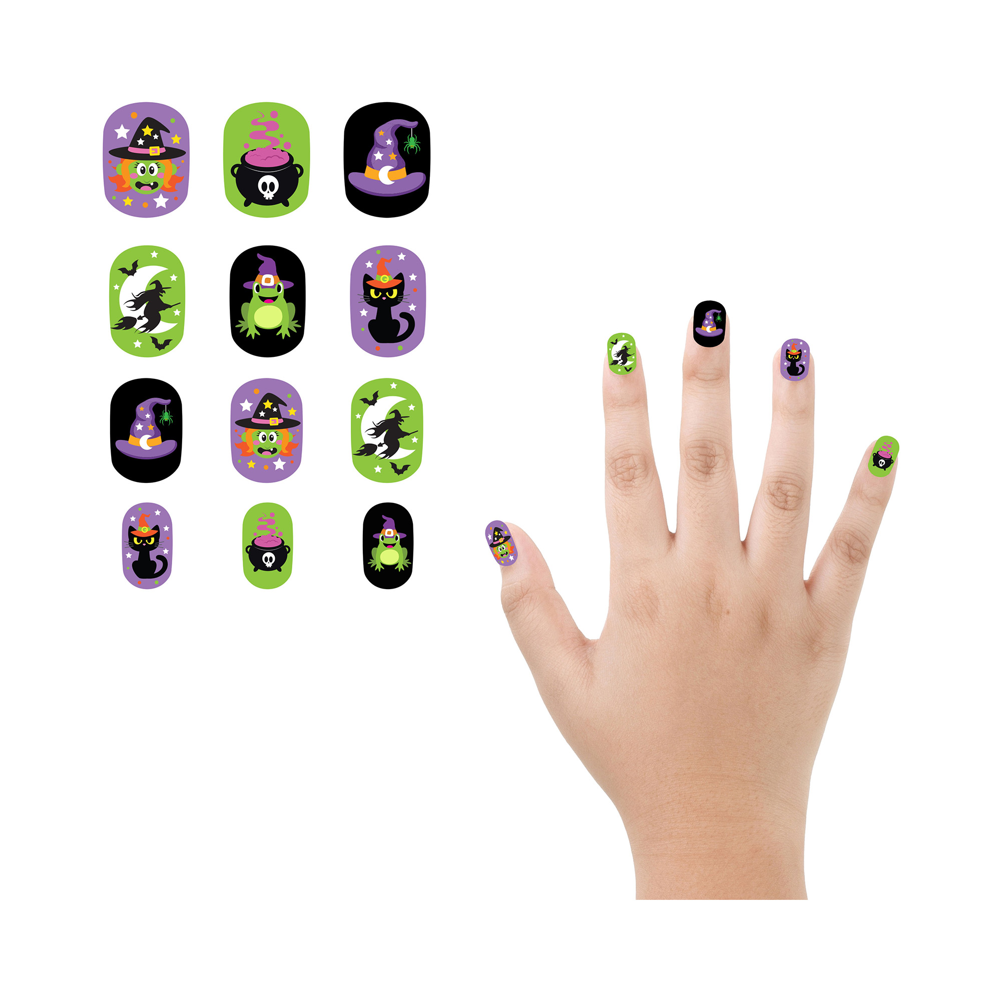 Dětské nalepovací nehty Čarodějnice 12 ks Albi
