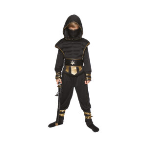 Kostým dětský Ninja černo-zlatý vel. 7-9 let Albi