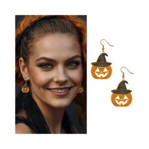 Náušnice Halloween Dýně s kamínky Albi