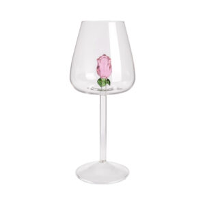 Ozdobná sklenice na víno - Růže Albi