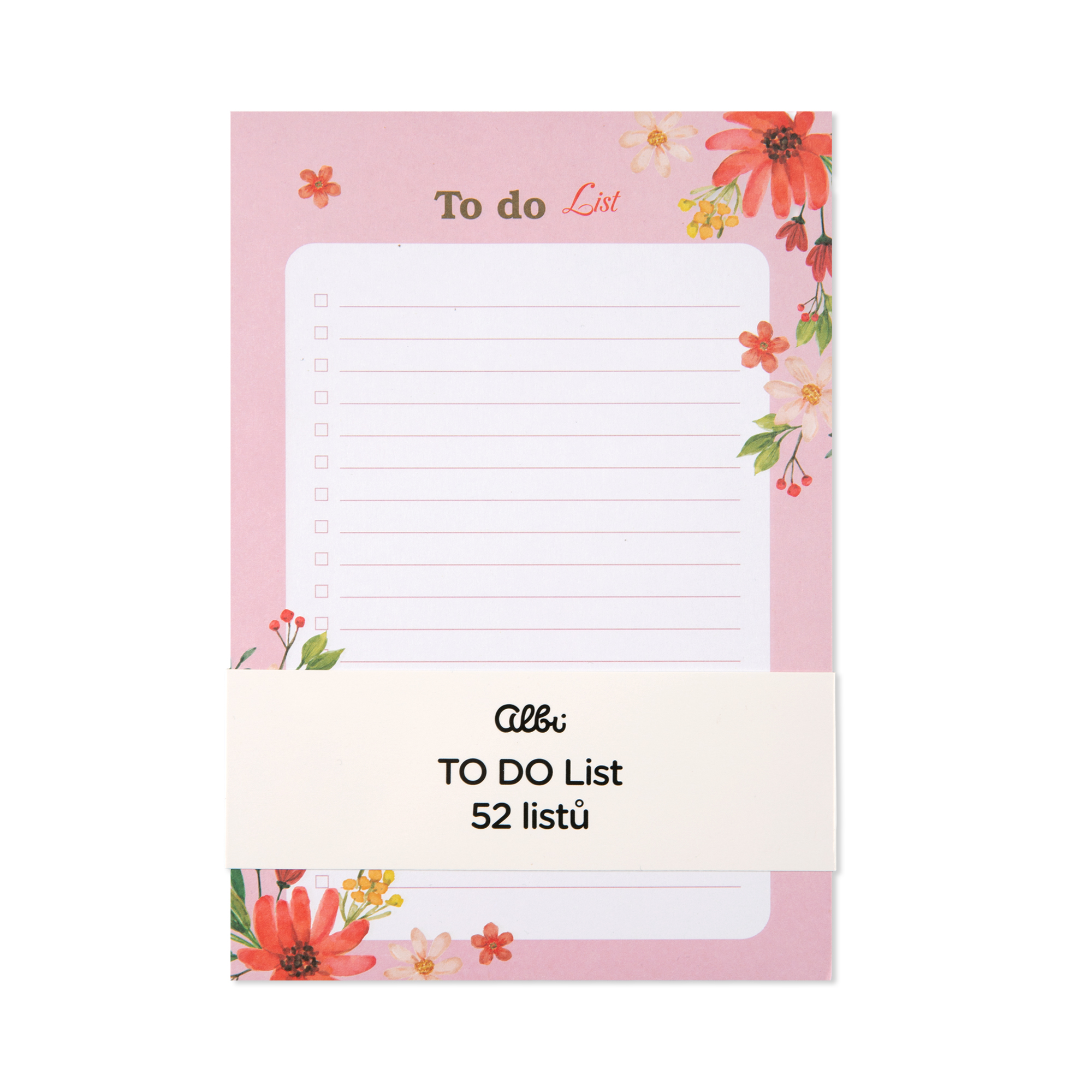 Růžový TO DO list Albi