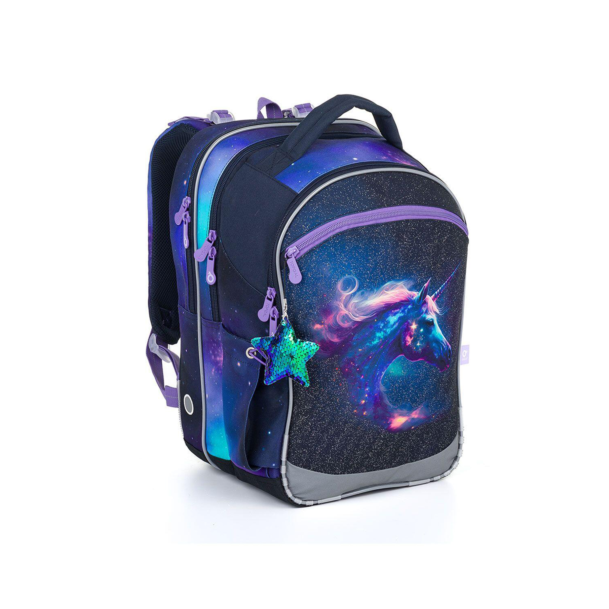 Školní batoh COCO - Tmavý vesmír s jednorožcem Topgal