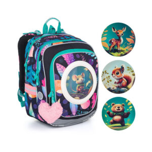 Školní batoh ENDY - Listy se zvířátky Topgal
