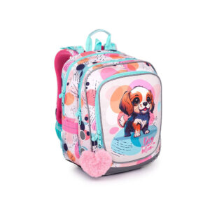 Školní batoh ENDY - Pastelové puntíky s Pejskem Topgal