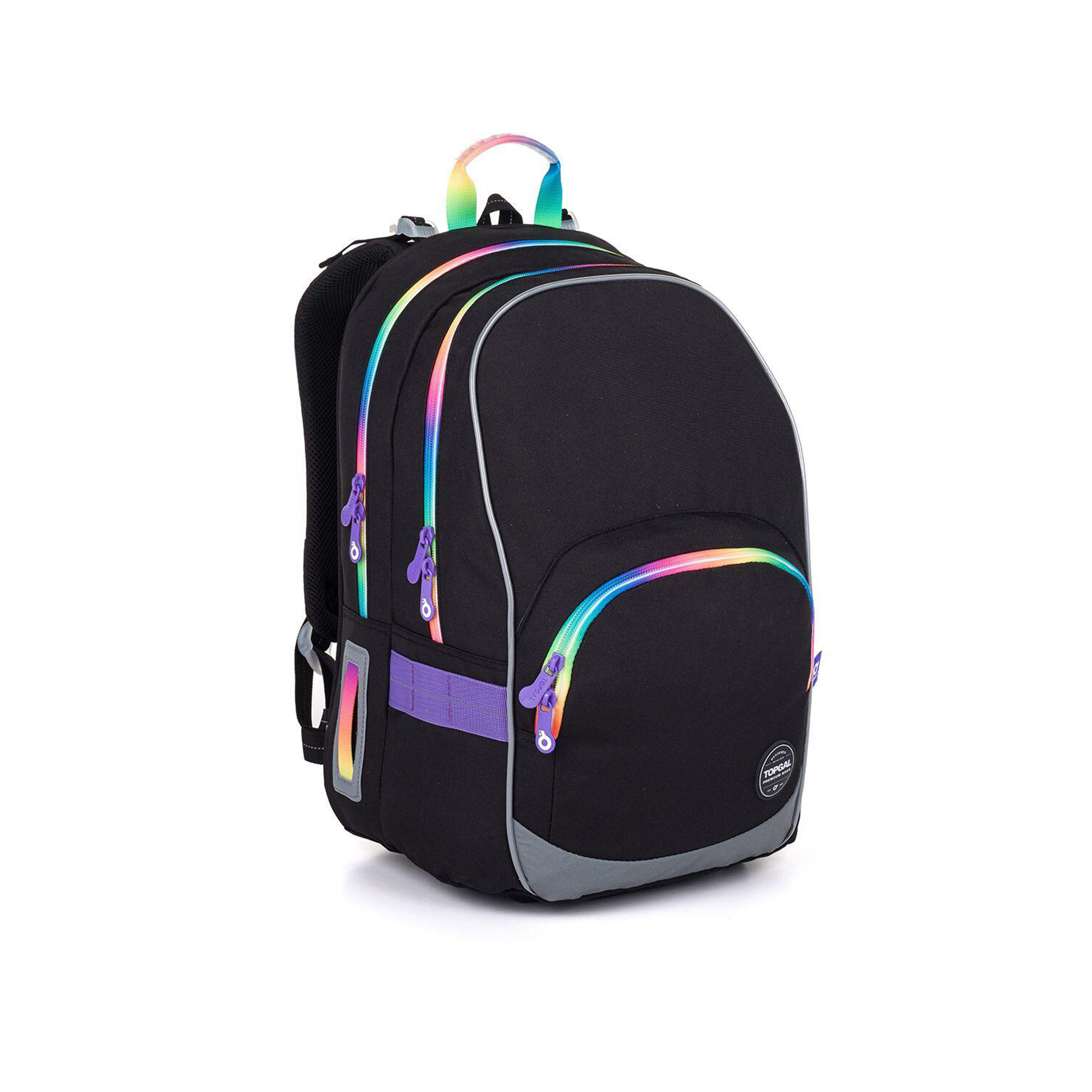 Školní batoh KIMI - Černá s duhou Topgal