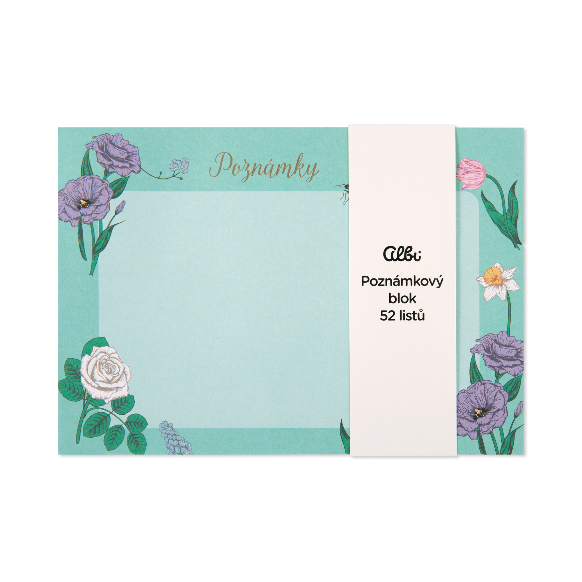 Stolní poznámkový blok - Zelené květiny Albi