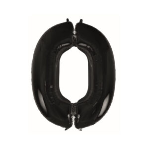 Balónek fóliový 92 cm černý číslo 0 Albi