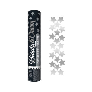 Konfety vystřelovací hvězdy sříbrné 30 cm Albi