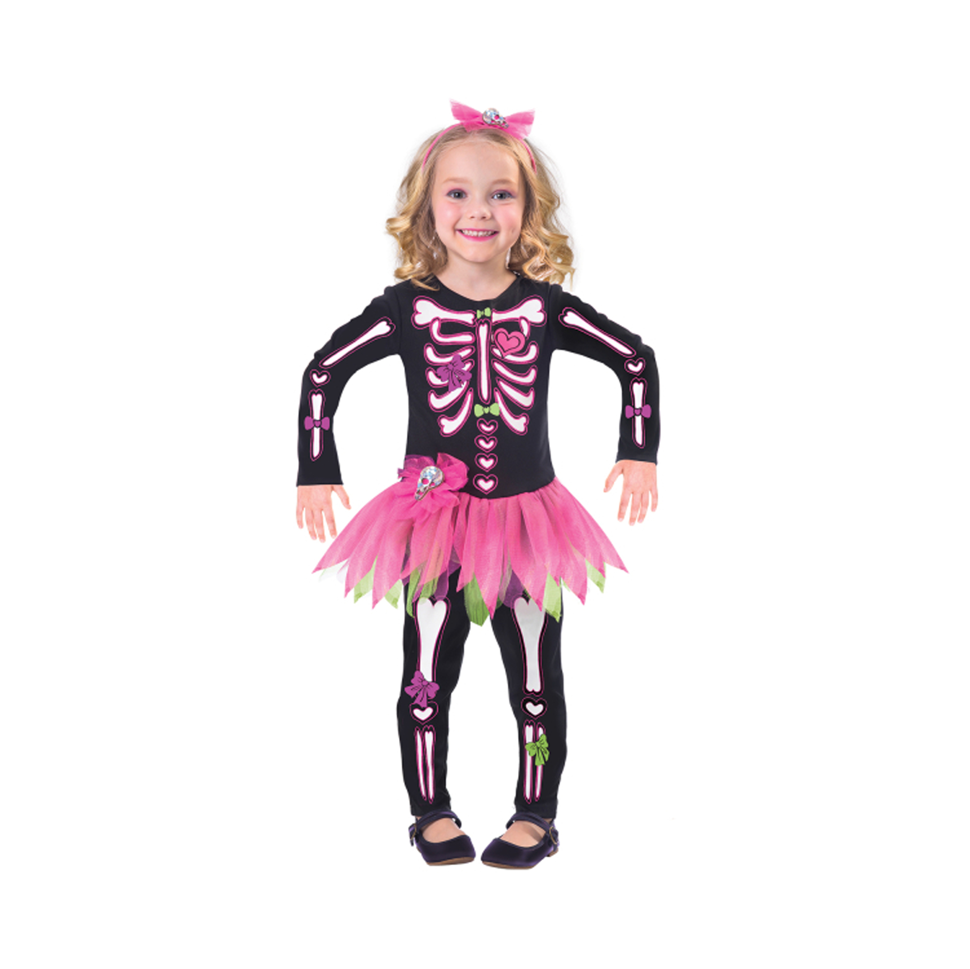 Kostým dětský Kostra růžová vel.4-6 let Albi